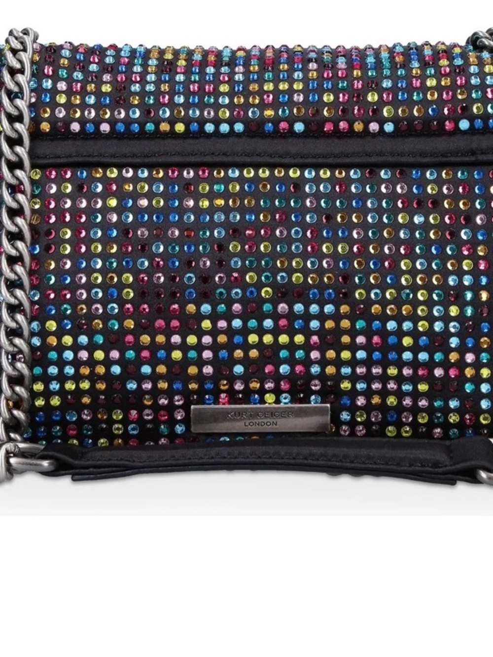 KURT GEIGER LONDON KENSINGTON MULTICOLOR CRYSTAL CROSSBODY - Picture 7 of 12